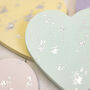 Pastel And Silver Leaf Jesmonite Heart Coaster Set, thumbnail 5 of 5