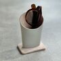 Personalised Recycled Leather Glasses Stand With Suede, thumbnail 8 of 12