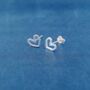 Silver Heart Stud Earrings, thumbnail 2 of 8