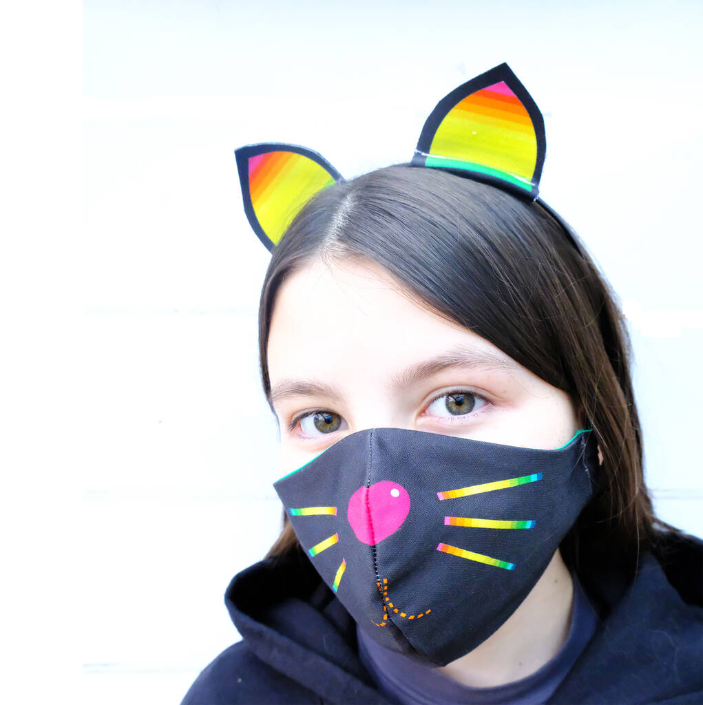 Cat Face Mask Add Ears Set, 1 of 6