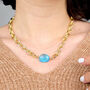 Blue Topaz December Birthstone Statement Charm Necklace, thumbnail 7 of 7