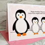 'Penguins' Personalised Birthday Card From Children, thumbnail 2 of 3