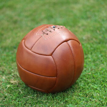 Personalised Vintage Tan Leather Football, 4 of 7