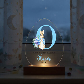 First Easter Bunny Initial LED Acrylic Plaque, 7 of 8