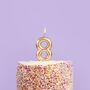 Gold Number Eight Birthday Candle, thumbnail 1 of 2