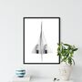 Up Above Hand Drawn Concorde A4 Print, thumbnail 1 of 4