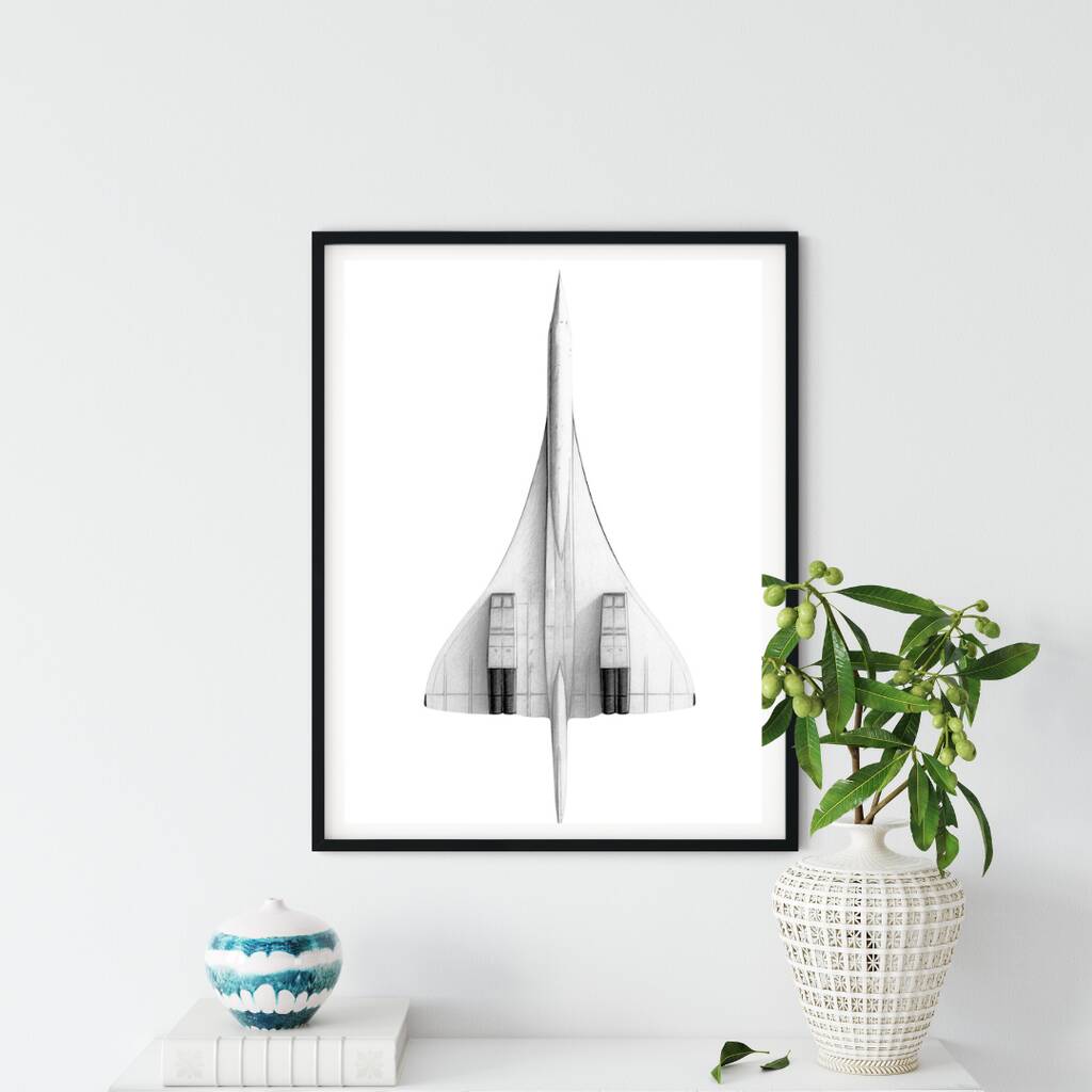 Up Above Hand Drawn Concorde A4 Print, 1 of 4