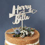 Personalised Heart Arrow Wooden Cake Topper, thumbnail 3 of 5