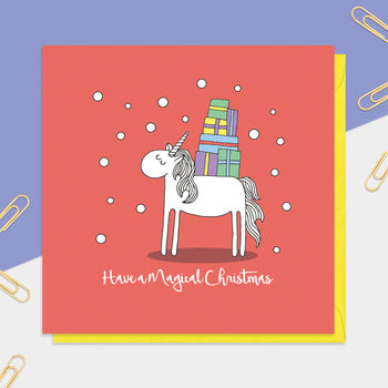Christmas Gift Unicorn Card, 2 of 2