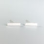 Sterling Silver Textured Bar Stud Earrings, thumbnail 4 of 5