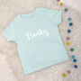 Personalised Name With Heart Kids T Shirt, thumbnail 2 of 4