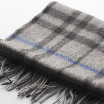 Men's Personalised Pure Cashmere Check Scarf, 5 of 12