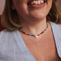 Rainbow Gemstone Smiley Face Necklace, thumbnail 1 of 4