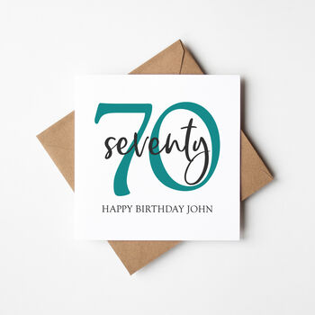 70th Birthday Card Choose Colour And Text, 4 of 4