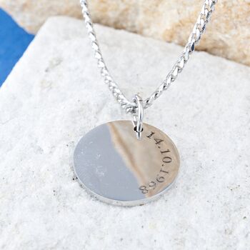 Silver Engraved Round Disc Pendant For Men And Women, 4 of 8