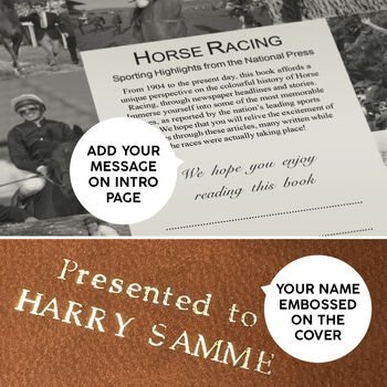 Horse Racing Personalised UK Sports Gift Newspaper Book, 8 of 12