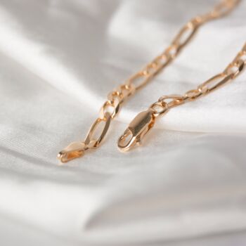 Rose Gold Figaro Chain Necklace, 2 of 5