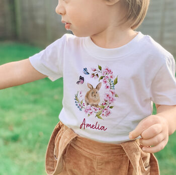 Personalised My First Easter Floral Bunny T Shirt Gift, 10 of 12