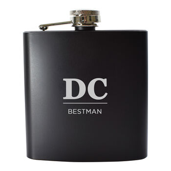 Monogram Wedding Party Hip Flask, 3 of 12