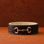 Travertine Bowl With Leather Belt Detail, thumbnail 1 of 2