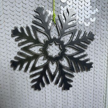 Snowflake Metal Art Mobile Hanger Decoration, 3 of 9