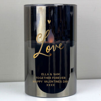 Personalised Love Smoked Glass LED Candle, 2 of 5