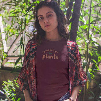 'Powered By Plants' Slogan Cotton T Shirt, 3 of 6
