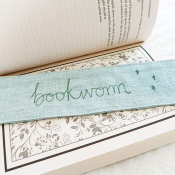Bookworm Embroidered Bookmark, 2 of 4