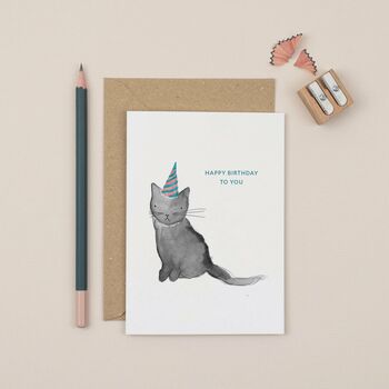 Cat Happy Birthday Greetings Card, 2 of 2