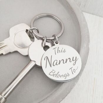 Engraved Circle Keyring, This Mummy Belongs To, 4 of 6