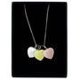 Personalised Silver Three Hearts Necklace, thumbnail 2 of 3