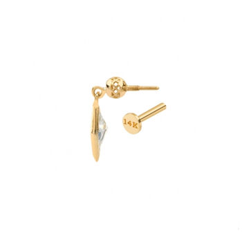 14 Carat Gold Zion Drop Tragus Earring, 4 of 6