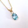 Blue Topaz Necklace In Sterling Silver And Gold Vermeil, thumbnail 5 of 9