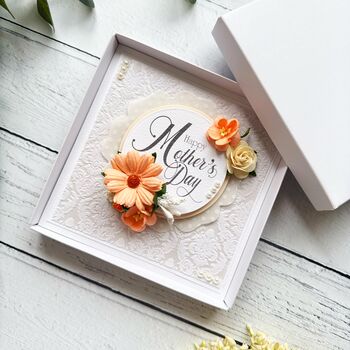 Extra Special Floral Mother’s Day Card. Boxed. Shades Of Orange, 3 of 8