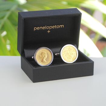 Luxury Sixpence Coin Cufflinks 1947 1967, 5 of 7