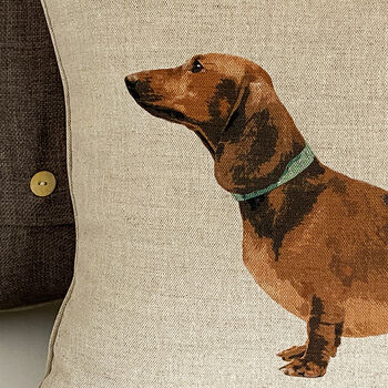 Red Dachshund Feature Cushion, 2 of 4