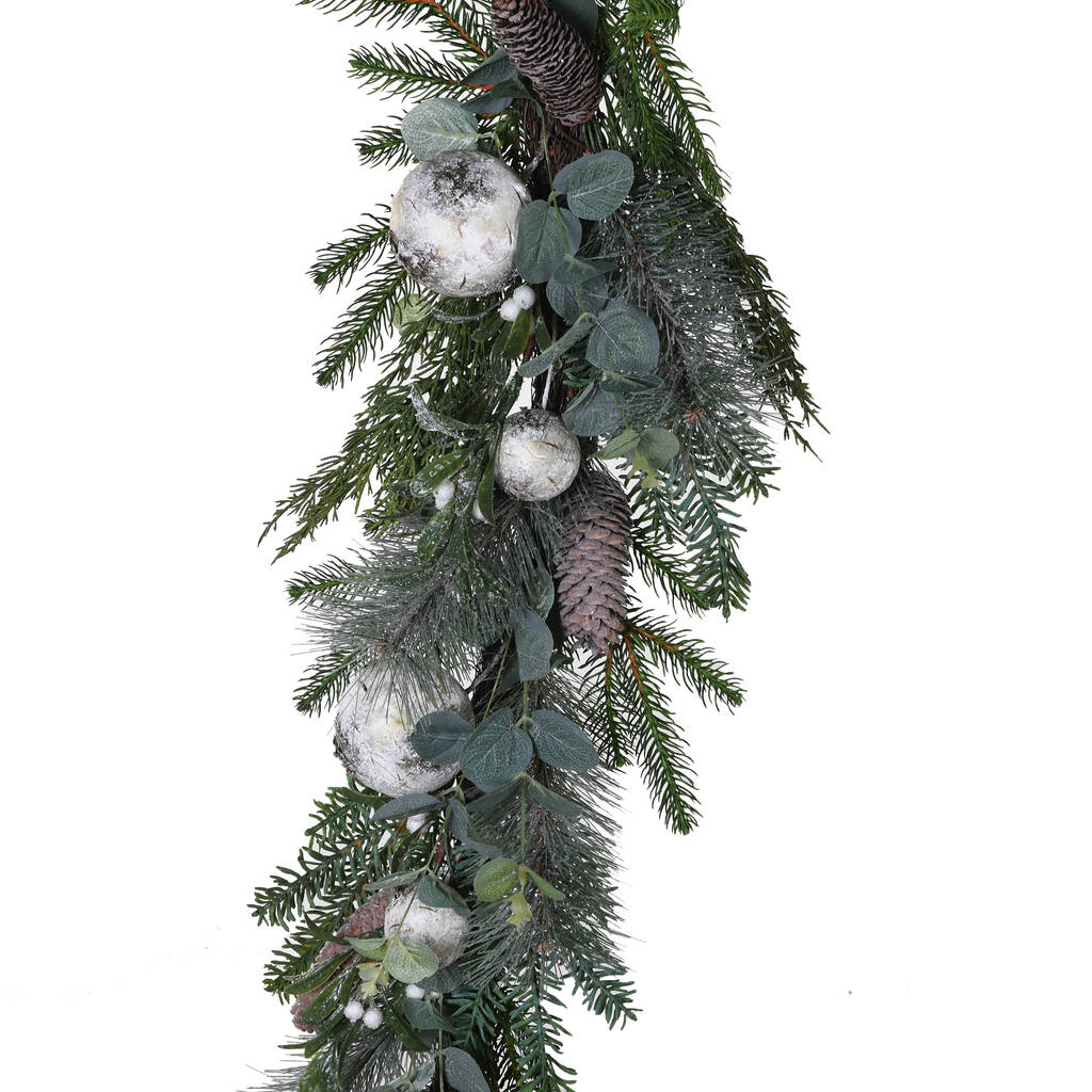 Four Foot Pinecone , Fir And Bauble Christmas Garland, 1 of 2