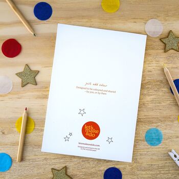 Colour In Space Activity Fathers Day Card, 2 of 2
