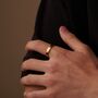 Gold Engraved 6 Mm Hammered Band Ring, thumbnail 4 of 11