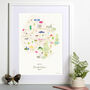 Map Of Herefordshire Art Print, thumbnail 1 of 5