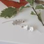 Silver Oak Leaf And Red Garnet Earrings, thumbnail 2 of 11