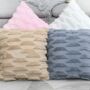 Chevron Zig Zag Beige Grey Pattern Pillow Cushion Cover, thumbnail 1 of 7