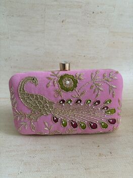 Peacock Pink Clutch Bag, 2 of 10