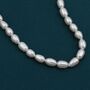 Genuine Freshwater Pearl Necklace In Sterling Silver, thumbnail 2 of 11