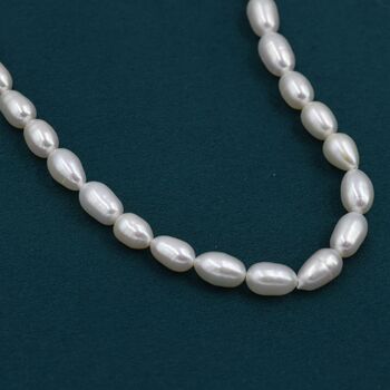 Genuine Freshwater Pearl Necklace In Sterling Silver, 2 of 11