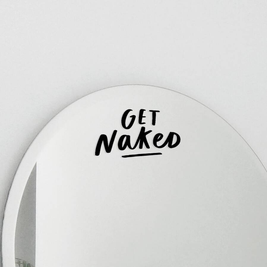 Get Naked Mirror Decal Bathroom Decor, 1 of 3