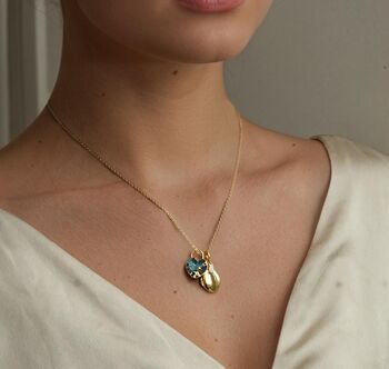 Turquoise Gemstone Personalized Charm Locket, 2 of 12