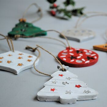Personalised Christmas Decorations Pottery Kit, 5 of 10