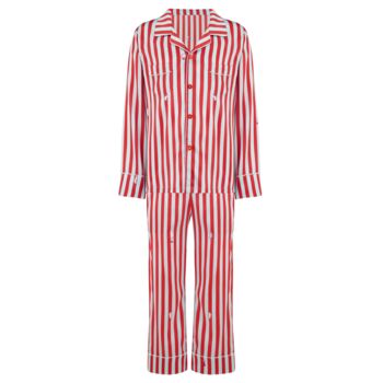 Ladybird Stripe Teddy Silk Children's Pyjama Set, 8 of 11