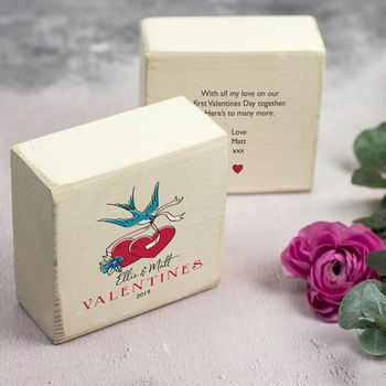 Personalised Valentines Keepsake Wooden Block, 3 of 4